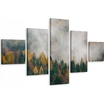 Obraz Vícedílný obraz Les v mlze KRAJINA 3D 200x120