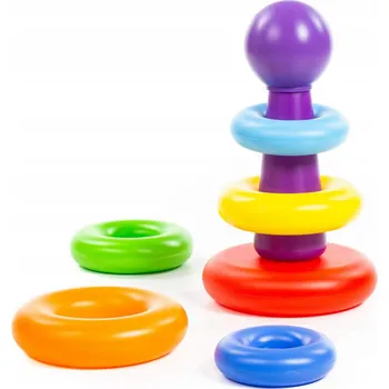 ostatní stavebnice PYRAMIDA 24x14cm EDUKAČNÍ SKLÁDAČKA 8 dílů 62383