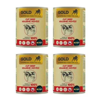 Krmivo pro psa IRONpet Gold Dog Hovězí krájená svalovina konz. 4x800g