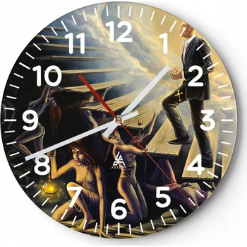 Hodiny Kuchyňské nástěnné hodiny 30x30 Abstrakce Moderní skleněné hodiny Tiché