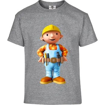 Pánské tričko Tričko Bořek stavitel Druh: Dětské, Barva: Šedá, Velikost: 122-S
