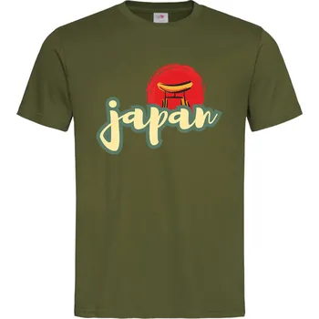 Pánské tričko Tričko Japonsko Druh: Pánské, Barva: Khaki, Velikost: S