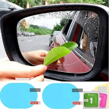 Polep vozidla 2x FÓLIE PROTI DEŠTI NA BOČNÍ ZRCÁTKA VODĚODOLNÁ NÁLEPKA ANTI-FOG