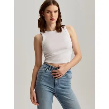 Dámské tričko Crop top - S - House - bílý - 329DW-00X