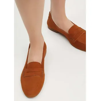 Dámské mokasíny Semišové mokasíny Medicine dámské, hnědá barva, na plochém podpatku RS24.OBD403 88X, EUR 37