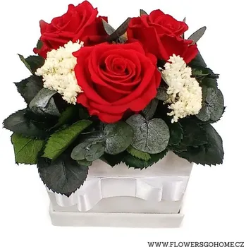umělá květina SMERALDINO Stabilizovaná růže Hedvika Červená