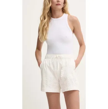 Dámské kraťasy Bavlněné šortky Answear.LAB bílá barva, hladké, high waist 2808.IKK 00X, vel. M/L