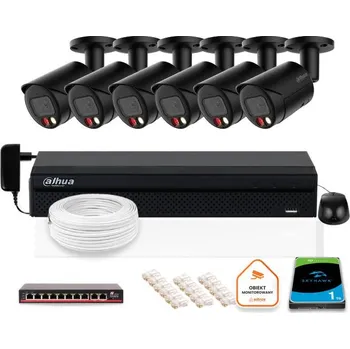 DAHUA IP dohledová sada 6x kamera IPC-HFW2849S-S-IL-0280B-BLACK 8MPX