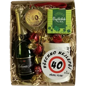 Dárkový potravinový koš Dárkový balíček ke 40. narozeninám – vtipný a originální dárek pro muže i ženy