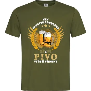 Pánské oblečení Tričko Pivo Druh: Pánské, Barva: Khaki, Velikost: L