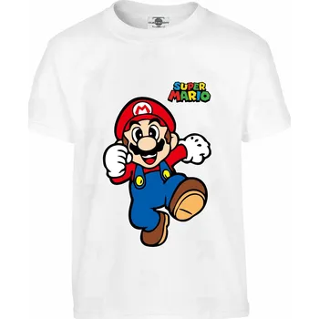 Chlapecké tričko Tričko Super Mario Druh: Dětské, Barva: Bílá, Velikost: 158-XL