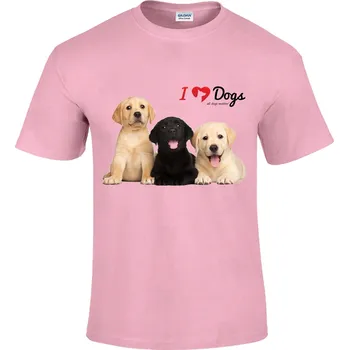 Pánské tričko Tričko I Love Dogs Druh: Dětské, Barva: Růžová, Velikost: 146-L