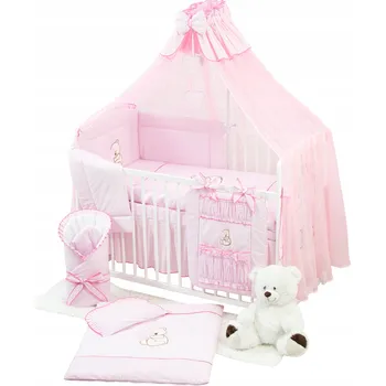 Povlečení 3ele. Povlečení 90x120cm Chránič s Výšivkou Růžové