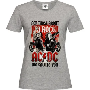 Ttričko AC/DC | For those about to rock We salute you Druh: Dámské, Barva: Šedá, Velikost: M
