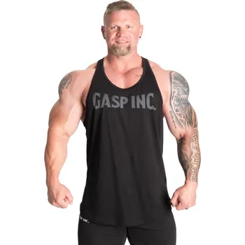 Pánské tílko Gasp ESSENTIAL T-BACK BLACK/GREY – tílko Gasp černo-šedé Velikost: XXXL