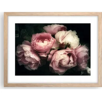 Obraz Obraz plakát v rámu světlý dub do obýváku 40x30 květiny foto na zeď