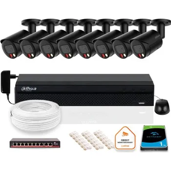 Bezpečnostní kamera DAHUA IP dohledová sada 8x kamera IPC-HFW2849S-S-IL-0280B-BLACK 8MPX