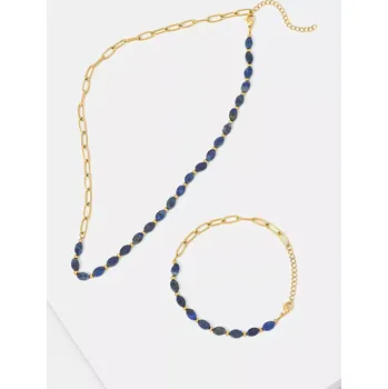 Náhrdelník Náhrdelník a náramek Answear.LAB 22091.22090.FLK modrá 55X, vel. ONE SIZE