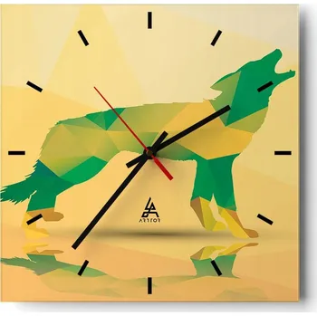 Hodiny Velké nástěnné hodiny 40x40 cm Zvířata Skleněné tiché hodiny