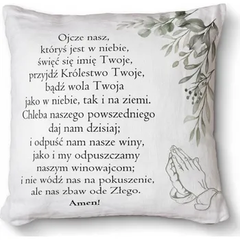 Polštář Dekorační Polštář na postel, křeslo, židli 40x40 cm - Modlitba Otče náš