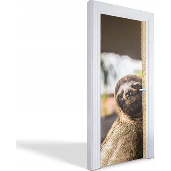 Fototapeta Ozdobná samolepka na dveře skříně nebo pokoje Usměvavý lenochod 75x205 cm