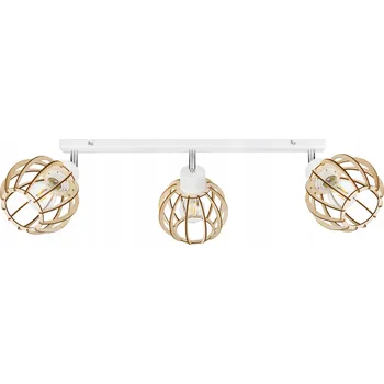 Závěsné svítidlo LED-ONE Dřevěné KOULE BÍLÉ 3-bodové osvětlení E27