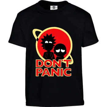Chlapecké tričko Tričko Rick And Morty | Don't Panic Druh: Dětské, Barva: Černá, Velikost: 158-XL