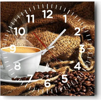 Hodiny Kuchyňské nástěnné hodiny 30x30 Gastronomie Skleněné hodiny do obýváku Tiché