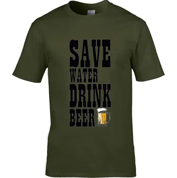 Pánské oblečení Tričko Chraňte vodu pijte pivo Druh: Pánské, Barva: Khaki, Velikost: M