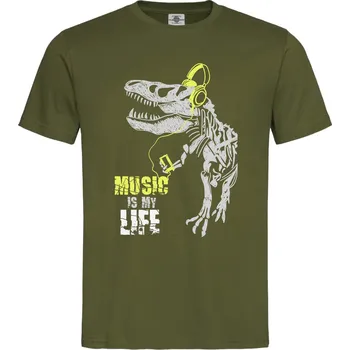 Pánské oblečení Tričko Hudba je můj život Druh: Dětské, Barva: Khaki, Velikost: 110-XS