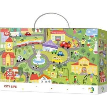 Puzzle DODO s hledáním obrázků Městský život 80 dílků