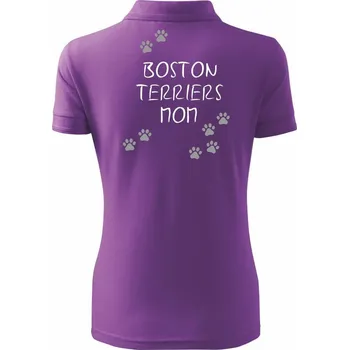 Boston Teriers mom Bostonský teriér (reflexní tlapky) - Polokošile dámská Pique Polo - XL ( Fialová )