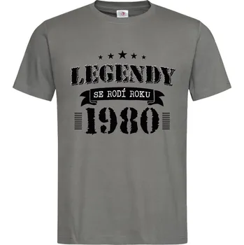 Pánské tričko Tričko Legendy se rodí roku 1980 Druh: Pánské, Barva: Břidlice, Velikost: L