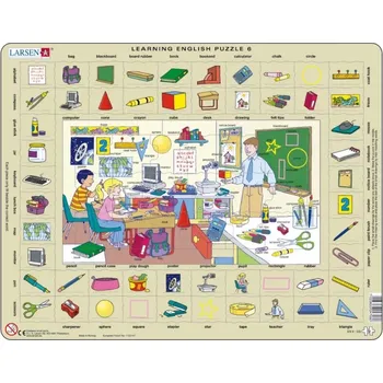 Puzzle Larsen puzzle Angličtina pro děti: Ve škole, 70 dílků