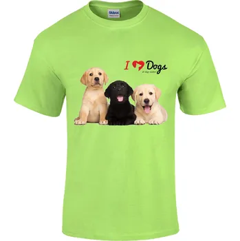 Pánské tričko Tričko I Love Dogs Druh: Dětské, Barva: Světle Zelená, Velikost: 146-L