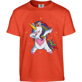 Pánské tričko Tričko Disco Jednorožec Druh: Dětské, Barva: Oranžová, Velikost: 110-XS