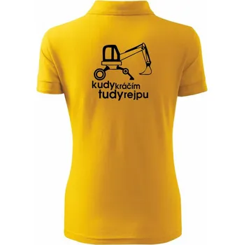 Kudy kráčím tudy rejpu - kráčivý bagr - Polokošile dámská Pique Polo - 2XL ( Žlutá )