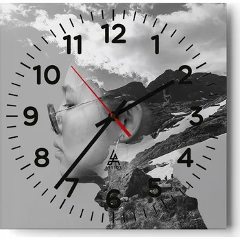 Hodiny Kuchyňské nástěnné hodiny 30x30 Abstrakce Skleněné hodiny do obýváku Moderní Tiché