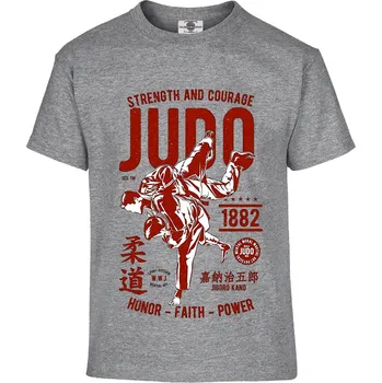 Pánské tričko Tričko Judo | Jigoro Kano Druh: Dětské, Barva: Šedá, Velikost: 110-XS