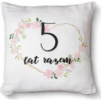 Obraz Měkký foto polštář dekorativní s potiskem jako dárek 40x40 - 5 let spolu
