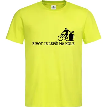 Pánské tričko Tričko Život je lepší na kole Druh: Dětské, Barva: Citrónová, Velikost: 110-XS
