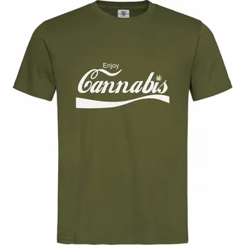 Pánské oblečení Tričko Enjoy Cannabis Druh: Pánské, Barva: Khaki, Velikost: S
