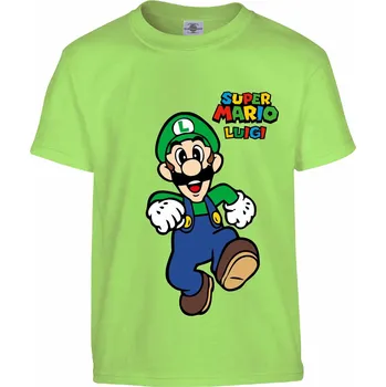Chlapecké tričko Tričko Super Mario | Luigi Druh: Dětské, Barva: Světle Zelená, Velikost: 158-XL