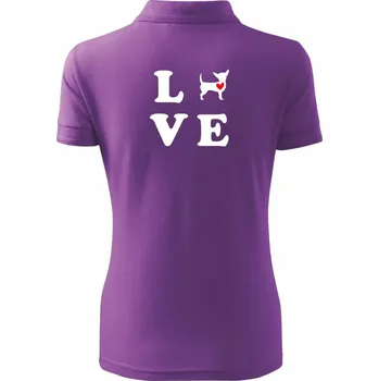 Čivava love - Polokošile dámská Pique Polo - 3XL ( Fialová )