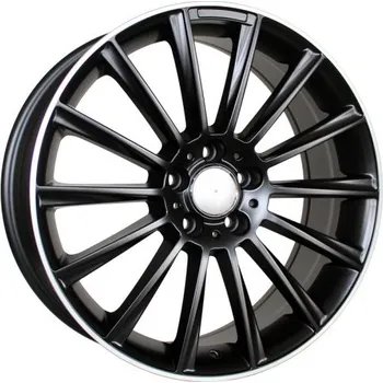 Disk Alu kola Racing Line B1048, 20x9.5 5x112 ET43, černá matná + leštěný límec