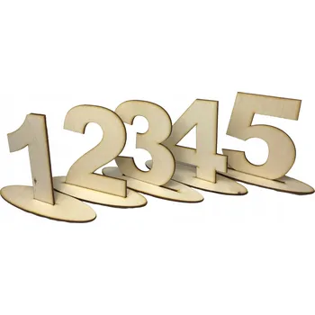 Obraz Čísla na stůl, dřevěné číslice svatební hostina č. 1-5 v6