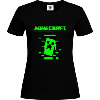 Pánské tričko Tričko Minecraft Druh: Dámské, Barva: Černá, Velikost: XS