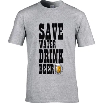 Pánské tričko Tričko Chraňte vodu pijte pivo Druh: Pánské, Barva: Šedá, Velikost: S