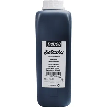 Speciální výtvarná barva Barva na textil Pébéo Setacolor Opaque 1000 ml - Černá 19