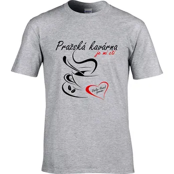 Pánské tričko Tričko Pražská kavárna | Je mi ctí Druh: Dětské, Barva: Šedá, Velikost: XL